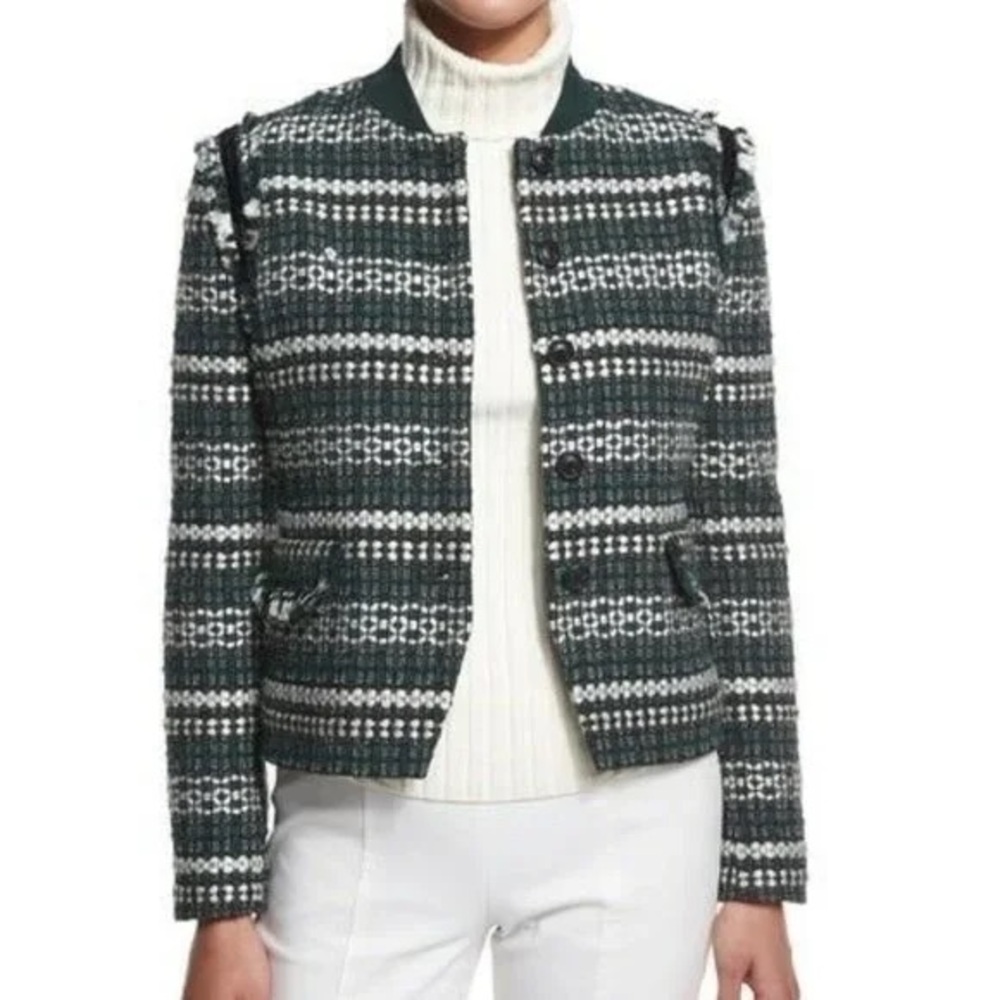 Tory Burch Norfolk Horseback tweed jacket size 10